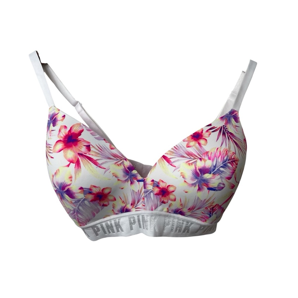 PINK Victoria's‎ Secret Pink and Purple Floral Bra